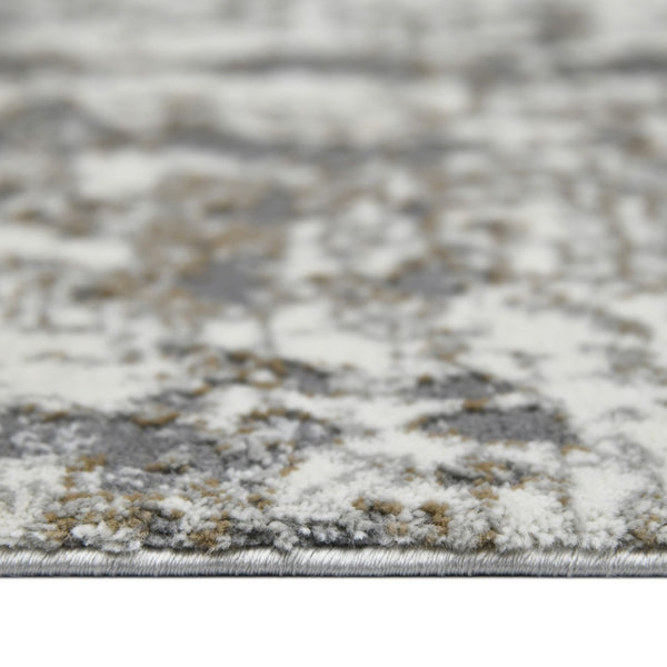 HomeRoots 5' Ivory and Gray Abstract Area Rug - Modern Design for Effortless Style and Lasting Durability 5' X 8' 532295