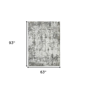 HomeRoots 5' Ivory and Gray Abstract Area Rug - Modern Design for Effortless Style and Lasting Durability 5' X 8' 532295