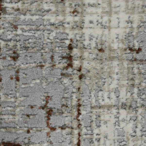 Homeroots 10' Abstract Ivory Blue And Gray Runner Rug - Durable, Stylish, And Perfect For Any Space Decor 10' Runner Polypropylene,Polyester 532306