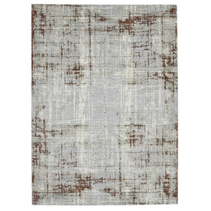 HomeRoots 5' Modern Abstract Area Rug in Ivory, Red, and Gray - Durable, Stylish, and Versatile for Any Room 5' X 8' 532307