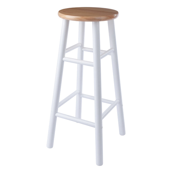 Winsome Wood Huxton 2-piece Bar Stool Set - Stylish Natural And White Stools For Modern Home Decor, Easy Assembly Natural ,White Solid Wood 53230-winsome-wood
