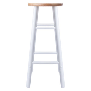 Winsome Wood Huxton 2-piece Bar Stool Set - Stylish Natural And White Stools For Modern Home Decor, Easy Assembly Natural ,White Solid Wood 53230-winsome-wood