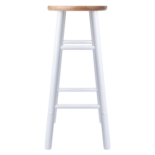 Winsome Wood Huxton 2-piece Bar Stool Set - Stylish Natural And White Stools For Modern Home Decor, Easy Assembly Natural ,White Solid Wood 53230-winsome-wood