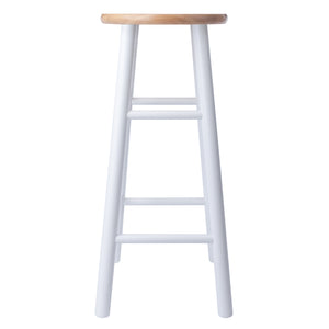 Winsome Wood Huxton 2-piece Bar Stool Set - Stylish Natural And White Stools For Modern Home Decor, Easy Assembly Natural ,White Solid Wood 53230-winsome-wood