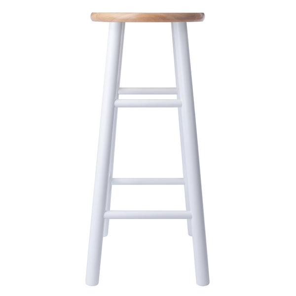Winsome Wood Huxton 2-piece Bar Stool Set - Stylish Natural And White Stools For Modern Home Decor, Easy Assembly Natural ,White Solid Wood 53230-winsome-wood