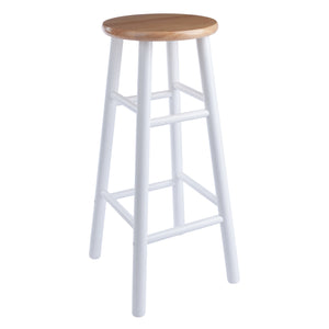 Winsome Wood Huxton 2-piece Bar Stool Set - Stylish Natural And White Stools For Modern Home Decor, Easy Assembly Natural ,White Solid Wood 53230-winsome-wood