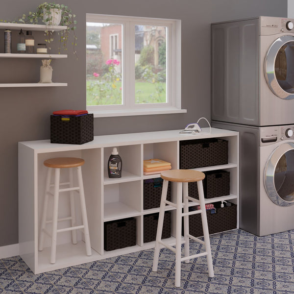 Winsome Wood Huxton 2-piece Bar Stool Set - Stylish Natural And White Stools For Modern Home Decor, Easy Assembly Natural ,White Solid Wood 53230-winsome-wood