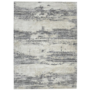 HomeRoots 5' Modern Abstract Area Rug in Soft Ivory, Beige & Gray - Perfect for Living Rooms & Dining Spaces 5' X 8' 532311
