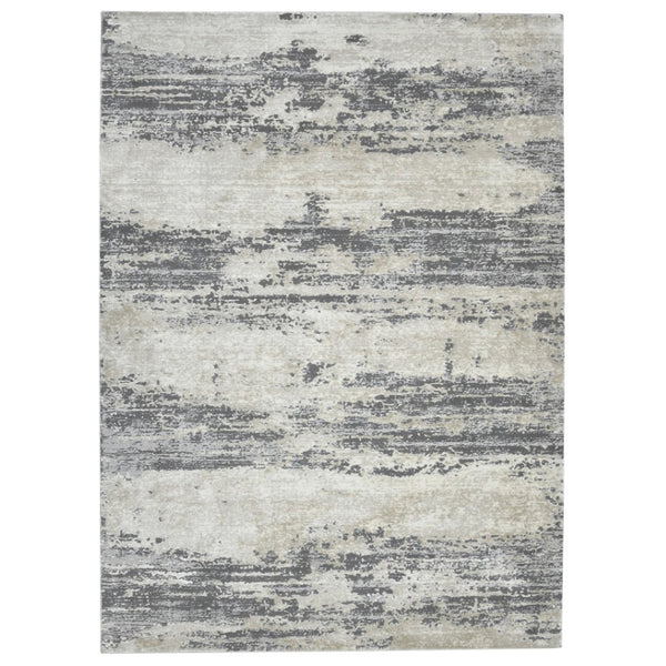 HomeRoots 5' Modern Abstract Area Rug in Soft Ivory, Beige & Gray - Perfect for Living Rooms & Dining Spaces 5' X 8' 532311