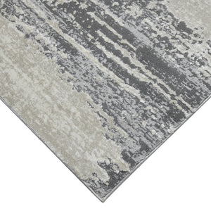 HomeRoots 5' Modern Abstract Area Rug in Soft Ivory, Beige & Gray - Perfect for Living Rooms & Dining Spaces 5' X 8' 532311