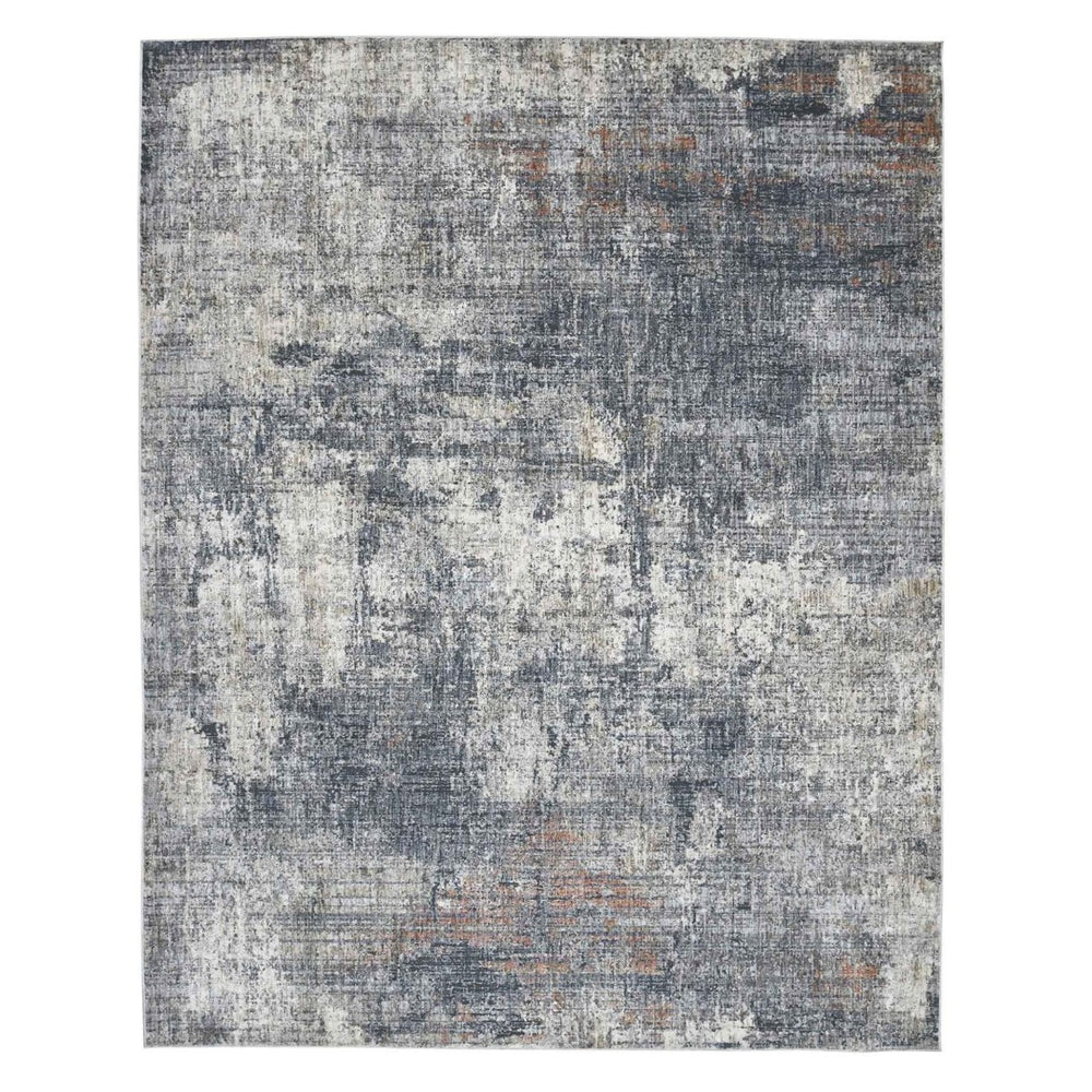 HomeRoots 5' Gray and Ivory Abstract Area Rug - Modern Power-Loomed Design for Cozy Living Spaces and Style 5' X 8' 532323