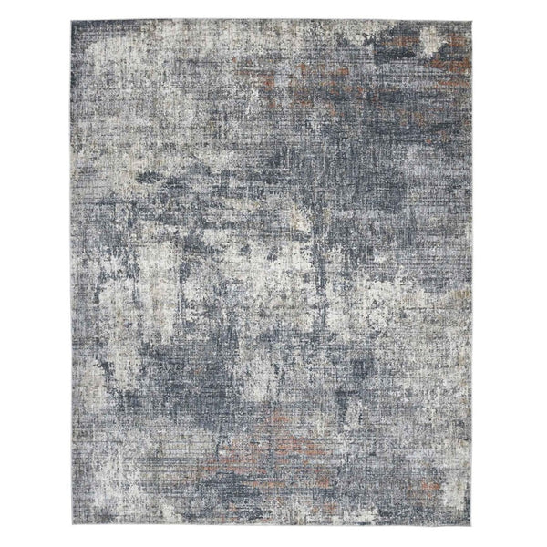 HomeRoots 5' Gray and Ivory Abstract Area Rug - Modern Power-Loomed Design for Cozy Living Spaces and Style 5' X 8' 532323