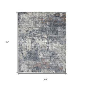 HomeRoots 5' Gray and Ivory Abstract Area Rug - Modern Power-Loomed Design for Cozy Living Spaces and Style 5' X 8' 532323