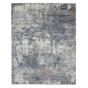 HomeRoots 5' Gray and Ivory Abstract Area Rug - Modern Power-Loomed Design for Cozy Living Spaces and Style 8' X 10' 532324
