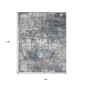 HomeRoots 5' Gray and Ivory Abstract Area Rug - Modern Power-Loomed Design for Cozy Living Spaces and Style 8' X 10' 532324