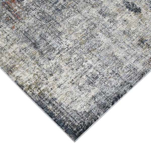HomeRoots 5' Gray and Ivory Abstract Area Rug - Modern Power-Loomed Design for Cozy Living Spaces and Style 10' X 14' 532325