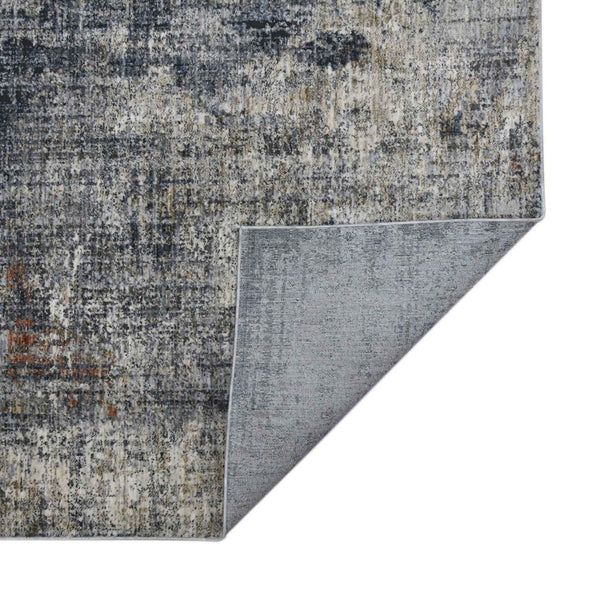 HomeRoots 5' Gray and Ivory Abstract Area Rug - Modern Power-Loomed Design for Cozy Living Spaces and Style 10' X 14' 532325