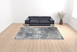 HomeRoots 5' Gray and Ivory Abstract Area Rug - Modern Power-Loomed Design for Cozy Living Spaces and Style 10' X 14' 532325