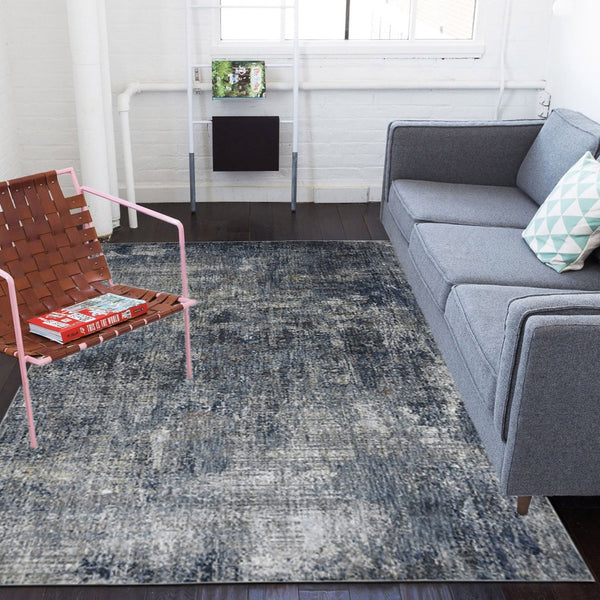 HomeRoots 5' Ivory and Gray Abstract Area Rug - Modern Design, Durable, Soft Texture for Any Room Décor 5' X 8' 532328