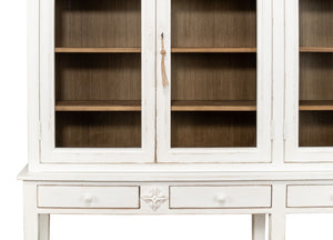 Sarreid Beacon Hill Display Case - Elegant White Finish, 6 Adjustable Shelves & Sturdy Solid Pine Design White  53232