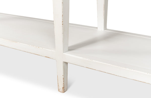 Sarreid Beacon Hill Display Case - Elegant White Finish, 6 Adjustable Shelves & Sturdy Solid Pine Design White  53232