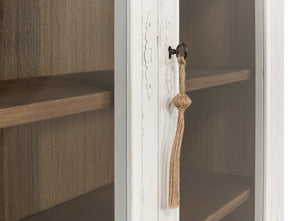 Sarreid Beacon Hill Display Case - Elegant White Finish, 6 Adjustable Shelves & Sturdy Solid Pine Design White  53232