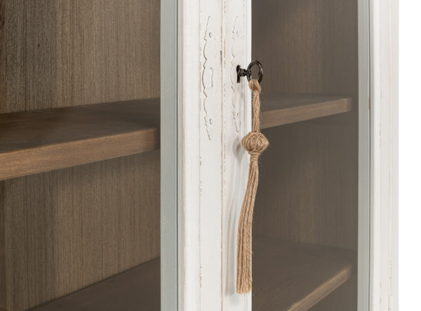 Sarreid Beacon Hill Display Case - Elegant White Finish, 6 Adjustable Shelves & Sturdy Solid Pine Design White  53232