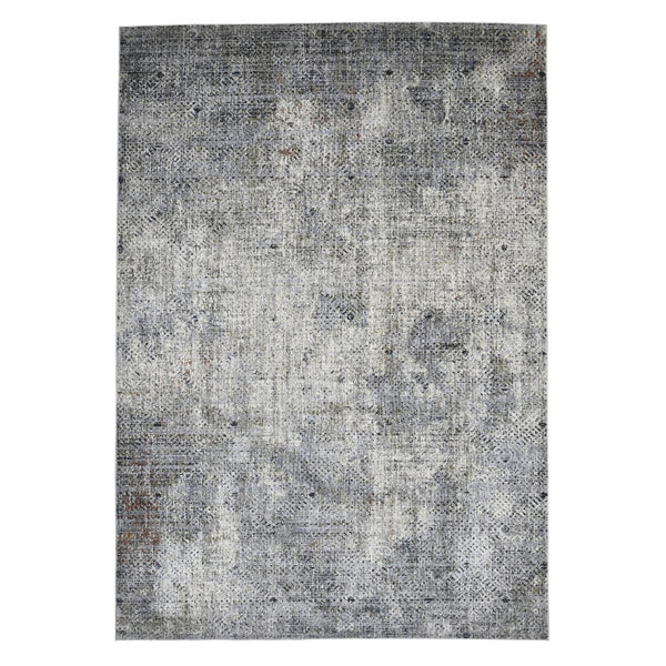 HomeRoots 5' Modern Abstract Area Rug in Ivory, Black, and Gray – Durable, Stylish, and Perfect for Any Room 5' X 8' 532338