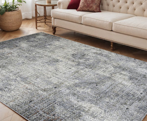 HomeRoots 5' Modern Abstract Area Rug in Ivory, Black, and Gray – Durable, Stylish, and Perfect for Any Room 5' X 8' 532338
