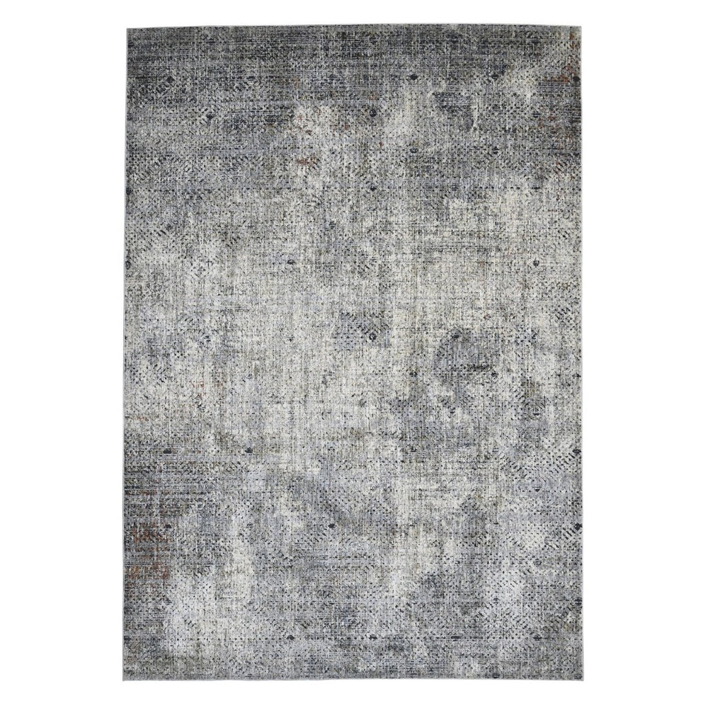 HomeRoots 5' Modern Abstract Area Rug in Ivory, Black, and Gray – Durable, Stylish, and Perfect for Any Room 8' X 10' 532339