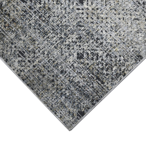 HomeRoots 5' Modern Abstract Area Rug in Ivory, Black, and Gray – Durable, Stylish, and Perfect for Any Room 10' X 14' 532340