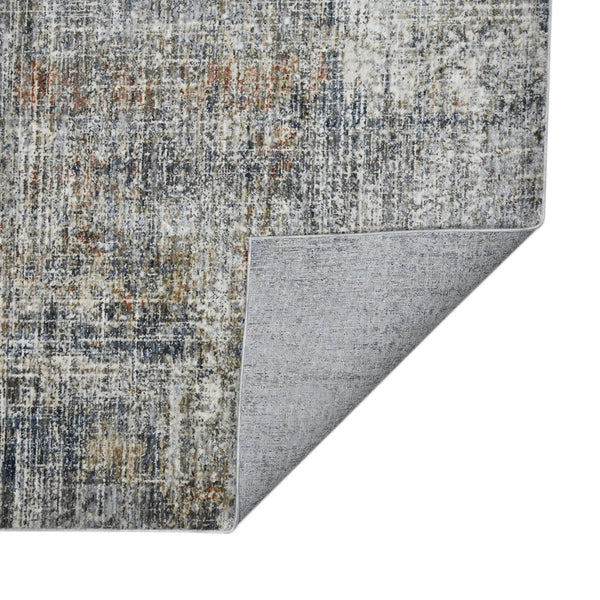 HomeRoots 5' Modern Abstract Area Rug in Ivory Gray and Brick Red - Durable, Stylish Design for Any Space 8' X 10' 532344