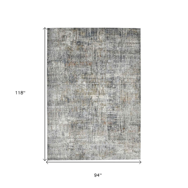 HomeRoots 5' Modern Abstract Area Rug in Ivory Gray and Brick Red - Durable, Stylish Design for Any Space 8' X 10' 532344