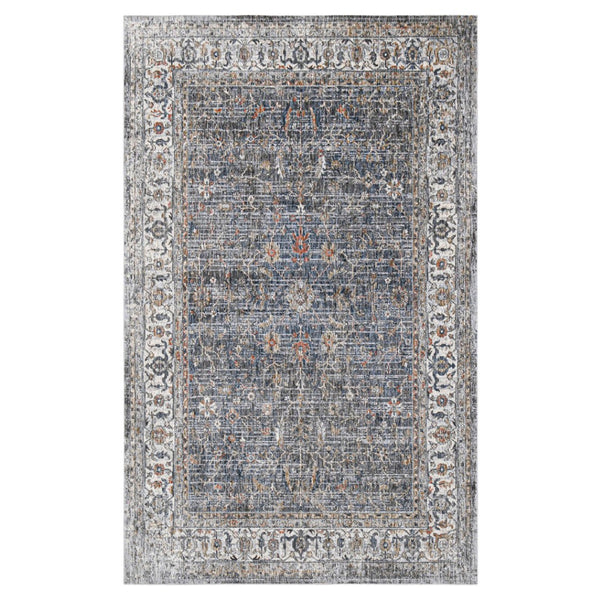 HomeRoots 5' Elegant Ivory, Blue & Gray Oriental Area Rug - Durable, Timeless Design for Any Space 8' X 10' 532354