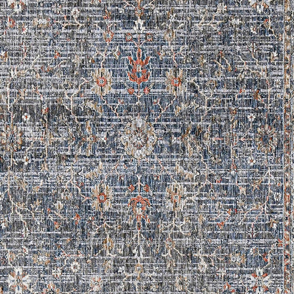 HomeRoots 5' Elegant Ivory, Blue & Gray Oriental Area Rug - Durable, Timeless Design for Any Space 8' X 10' 532354