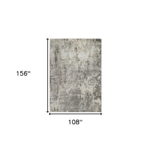 HomeRoots 9' Modern Ivory and Gray Abstract Area Rug - Stylish, Durable Design for Living and Dining Spaces 9' X 12' 532357
