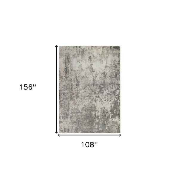 HomeRoots 9' Modern Ivory and Gray Abstract Area Rug - Stylish, Durable Design for Living and Dining Spaces 9' X 12' 532357