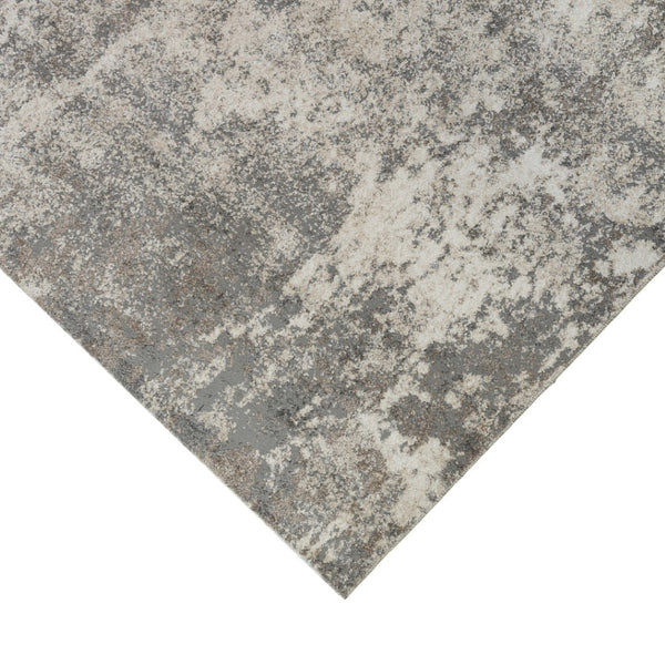 HomeRoots 9' Modern Ivory and Gray Abstract Area Rug - Stylish, Durable Design for Living and Dining Spaces 5' X 8' 532360