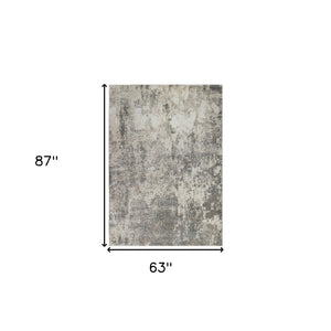 HomeRoots 9' Modern Ivory and Gray Abstract Area Rug - Stylish, Durable Design for Living and Dining Spaces 5' X 8' 532360