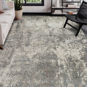 HomeRoots 9' Modern Ivory and Gray Abstract Area Rug - Stylish, Durable Design for Living and Dining Spaces 8' X 10' 532361