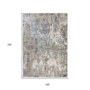 HomeRoots 9' Modern Ivory and Gray Abstract Area Rug - Stylish, Durable Design for Living and Dining Spaces 9' X 12' 532369
