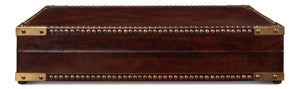 Sarreid Winchester Leather Box - Exquisite Handmade Wooden Design With Vintage "Old Letter" Paper Liner Brown  53236