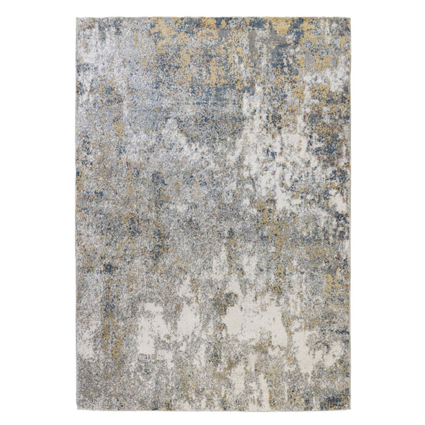HomeRoots 9' Modern Ivory and Gray Abstract Area Rug - Stylish, Durable Design for Living and Dining Spaces 5' X 8' 532372