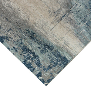 HomeRoots 9' Striking Dark Blue and Gray Abstract Area Rug for Modern Spaces - Soft, Durable, and Stylish Design 9' X 12' 532381