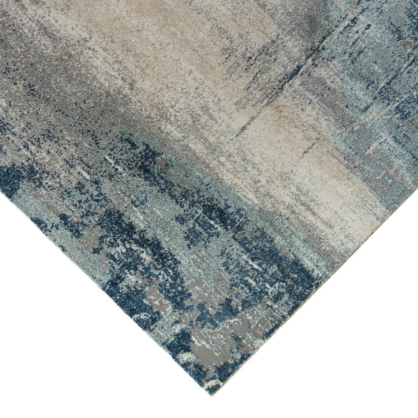 HomeRoots 9' Striking Dark Blue and Gray Abstract Area Rug for Modern Spaces - Soft, Durable, and Stylish Design 9' X 12' 532381