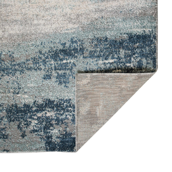 HomeRoots 9' Striking Dark Blue and Gray Abstract Area Rug for Modern Spaces - Soft, Durable, and Stylish Design 9' X 12' 532381