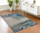 Homeroots 4' X 6' Dark Blue And Gray Abstract Power Loom Area Rug  Polyester 532383