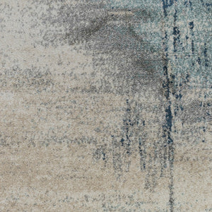 HomeRoots 9' Striking Dark Blue and Gray Abstract Area Rug for Modern Spaces - Soft, Durable, and Stylish Design 8' X 10' 532385