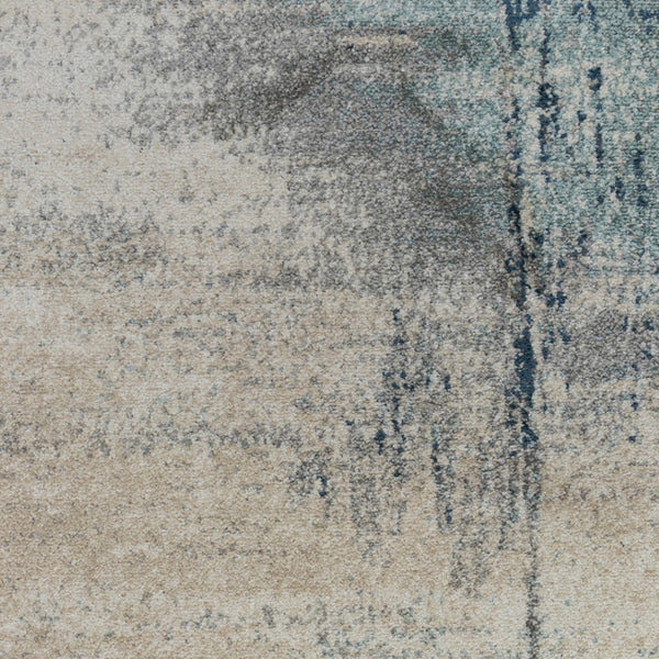 HomeRoots 9' Striking Dark Blue and Gray Abstract Area Rug for Modern Spaces - Soft, Durable, and Stylish Design 8' X 10' 532385