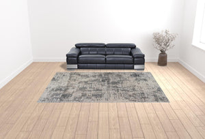 HomeRoots 9' Gray and Beige Abstract Area Rug - Modern Power Loomed Design for Living Space Comfort & Style 9' X 12' 532387